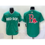 Men's Boston Red Sox Team Big Logo Green 2025 City Connect Limited Stitched Baseball Jersey