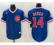 Men's Chicago Cubs #14 Ernie Banks Royal 150th Anniversary Throwback Vapor Limited Stitched Baseball Jersey Men's Chicago Cubs #14 Ernie Banks Royal 150th Anniversary Throwback Vapor Limited Stitched Baseball Jersey