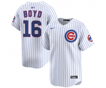 Men's Chicago Cubs #16 Matthew Boyd White Home Limited Stitched Baseball Jersey