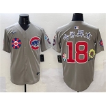 Men's Chicago Cubs #18 今永昇太 Gray 2025 Tokyo Series Limited Stitched Baseball Jersey