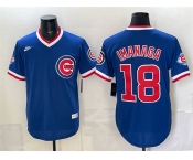 Men's Chicago Cubs #18 Shota Imanaga Royal 150th Anniversary Throwback Vapor Limited Stitched Baseball Jersey Men's Chicago Cubs #18 Shota Imanaga Royal 150th Anniversary Throwback Vapor Limited Stitched Baseball Jersey