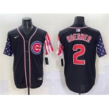 Men's Chicago Cubs #2 Nico Hoerner Black 2025 Independence Day Vapor Premier Limited Stitched Baseball Jersey