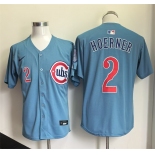 Men's Chicago Cubs #2 Nico Hoerner Blue 2026 2nd Alternate Limited Stitched Baseball Jersey