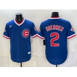 Men's Chicago Cubs #2 Nico Hoerner Royal 150th Anniversary Throwback Vapor Limited Stitched Baseball Jersey Men's Chicago Cubs #2 Nico Hoerner Royal 150th Anniversary Throwback Vapor Limited Stitched Baseball Jersey