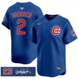 Men's Chicago Cubs #2 Nico Hoerner Royal 'Ryne Sandberg Tribute' Vapor Limited V3 Stitched Baseball Jersey Men's Chicago Cubs #2 Nico Hoerner Royal 'Ryne Sandberg Tribute' Vapor Limited V3 Stitched Baseball Jersey