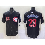 Men's Chicago Cubs #23 Ryne Sandberg Black Limited Stitched Baseball Jersey