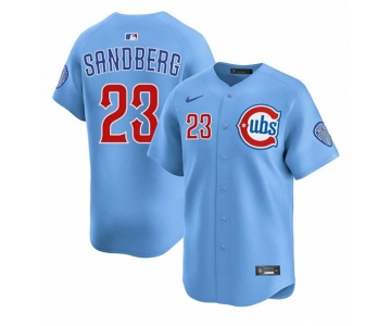 Men's Chicago Cubs #23 Ryne Sandberg Blue 2024-25 2nd Alternate Limited Stitched Baseball Jersey