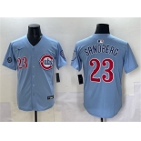 Men's Chicago Cubs #23 Ryne Sandberg Blue 'Ryne Sandberg Tribute' Vapor Limited V2 Stitched Baseball Jersey Men's Chicago Cubs #23 Ryne Sandberg Blue 'Ryne Sandberg Tribute' Vapor Limited V2 Stitched Baseball Jersey