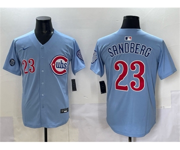 Men's Chicago Cubs #23 Ryne Sandberg Blue 'Ryne Sandberg Tribute' Vapor Limited V2 Stitched Baseball Jersey