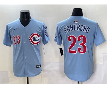 Men's Chicago Cubs #23 Ryne Sandberg Blue 'Ryne Sandberg Tribute' Vapor Limited V3 Stitched Baseball Jersey