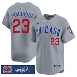 Men's Chicago Cubs #23 Ryne Sandberg Gray 'Ryne Sandberg Tribute' Vapor Limited V3 Stitched Baseball Jersey Men's Chicago Cubs #23 Ryne Sandberg Gray 'Ryne Sandberg Tribute' Vapor Limited V3 Stitched Baseball Jersey