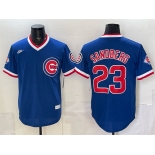 Men's Chicago Cubs #23 Ryne Sandberg Royal 150th Anniversary Throwback Vapor Limited Stitched Baseball Jersey Men's Chicago Cubs #23 Ryne Sandberg Royal 150th Anniversary Throwback Vapor Limited Stitched Baseball Jersey