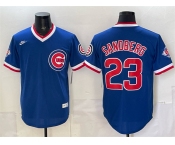 Men's Chicago Cubs #23 Ryne Sandberg Royal 150th Anniversary Throwback Vapor Limited Stitched Baseball Jersey Men's Chicago Cubs #23 Ryne Sandberg Royal 150th Anniversary Throwback Vapor Limited Stitched Baseball Jersey