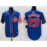 Men's Chicago Cubs #23 Ryne Sandberg Royal 2025 Independence Day Vapor Premier Limited Stitched Baseball Jersey