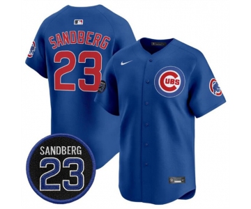Men's Chicago Cubs #23 Ryne Sandberg Royal 'Ryne Sandberg Tribute' Vapor Limited V2 Stitched Baseball Jersey