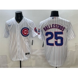 Men's Chicago Cubs #25 Moisés Ballesteros White Cool Base Stitched Baseball Jersey Men's Chicago Cubs #25 Moisés Ballesteros White Cool Base Stitched Baseball Jersey