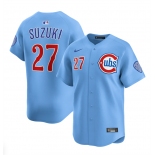 Men's Chicago Cubs #27 Seiya Suzuki Blue 2024-25 2nd Alternate Limited Stitched Baseball Jersey