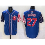 Men's Chicago Cubs #27 Seiya Suzuki Royal 2025 Independence Day Vapor Premier Limited Stitched Baseball Jersey