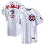 Men's Chicago Cubs #3 Alex Bregman White 2026 USA 250 Fourth of July Home Stadium Stitched Baseball Jersey Men's Chicago Cubs #3 Alex Bregman White 2026 USA 250 Fourth of July Home Stadium Stitched Baseball Jersey