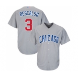 Men's Chicago Cubs #3 Daniel Descalso Replica Grey Road Cool Base Baseball Jersey Men's Chicago Cubs #3 Daniel Descalso Replica Grey Road Cool Base Baseball Jersey