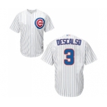 Men's Chicago Cubs #3 Daniel Descalso Replica White Home Cool Base Baseball Jersey Men's Chicago Cubs #3 Daniel Descalso Replica White Home Cool Base Baseball Jersey