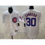Men's Chicago Cubs #30 Edward Cabrera White 2026 Cool Base Stitched Baseball Jersey