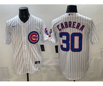 Men's Chicago Cubs #30 Edward Cabrera White 2026 Cool Base Stitched Baseball Jersey