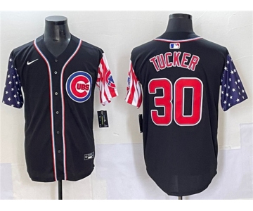 Men's Chicago Cubs #30 Kyle Tucker Black 2025 Independence Day Vapor Premier Limited Stitched Baseball Jersey