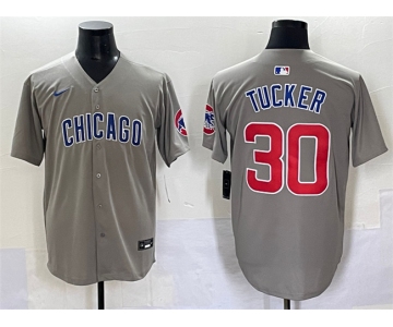Men's Chicago Cubs #30 Kyle Tucker Gray Limited Stitched Baseball Jersey
