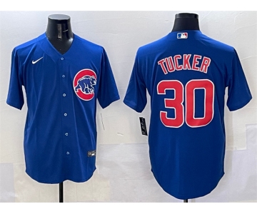 Men's Chicago Cubs #30 Kyle Tucker Royal Cool Base Stitched Baseball Jersey
