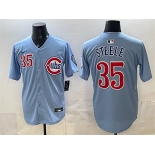 Men's Chicago Cubs #35 Justin Steele Blue 2024 25 2nd Alternate Limited Stitched Baseball Jersey