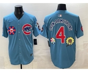 Men's Chicago Cubs #4 Pete Crow-Armstrong Blue 2025 Tokyo Series 2nd Alternate Limited Stitched Baseball Jersey Men's Chicago Cubs #4 Pete Crow-Armstrong Blue 2025 Tokyo Series 2nd Alternate Limited Stitched Baseball Jersey