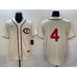 Men's Chicago Cubs #4 Pete Crow-Armstrong Cream Field of Dreams Cool Base Stitched Baseball Jersey