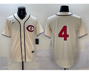 Men's Chicago Cubs #4 Pete Crow-Armstrong Cream Field of Dreams Cool Base Stitched Baseball Jersey