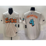 Men's Chicago Cubs #4 Pete Crow-Armstrong Cream 'Graffiti North Side Edition' Vapor Premier Limited Stitched Baseball Jersey