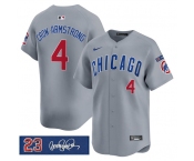 Men's Chicago Cubs #4 Pete Crow-Armstrong Gray 'Ryne Sandberg Tribute' Vapor Limited V3 Stitched Baseball Jersey Men's Chicago Cubs #4 Pete Crow-Armstrong Gray 'Ryne Sandberg Tribute' Vapor Limited V3 Stitched Baseball Jersey