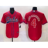Men's Chicago Cubs #4 Pete Crow-Armstrong Red Cool Base Stitched Baseball Jersey