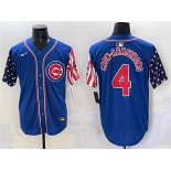 Men's Chicago Cubs #4 Pete Crow-Armstrong Royal 2025 Independence Day Vapor Premier Limited Stitched Baseball Jersey