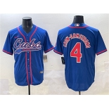 Men's Chicago Cubs #4 Pete Crow-Armstrong Royal Cool Base Stitched Baseball Jersey