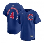 Men's Chicago Cubs #4 Pete Crow-Armstrong Royal Limited Stitched Baseball Jersey