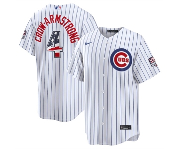 Men's Chicago Cubs #4 Pete Crow-Armstrong White 2026 USA 250 Fourth of July Home Stadium Stitched Baseball Jersey