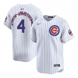 Men's Chicago Cubs #4 Pete Crow-Armstrong White Home Limited Stitched Baseball Jersey