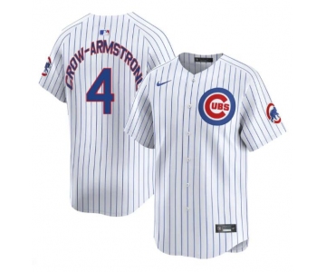 Men's Chicago Cubs #4 Pete Crow-Armstrong White Home Limited Stitched Baseball Jersey