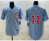 Men's Chicago Cubs #44 Anthony Rizzo Baby Blue Limited Jersey Men's Chicago Cubs #44 Anthony Rizzo Baby Blue Limited Jersey