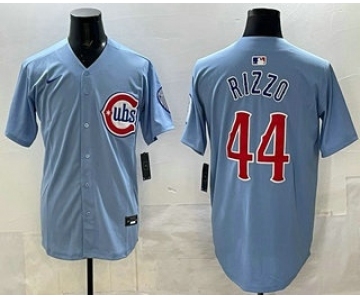 Men's Chicago Cubs #44 Anthony Rizzo Baby Blue Limited Jersey