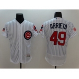 Men's Chicago Cubs #49 Jake Arrieta Majestic White Fashion Stars & Stripes Cool Base Player Jersey Men's Chicago Cubs #49 Jake Arrieta Majestic White Fashion Stars & Stripes Cool Base Player Jersey