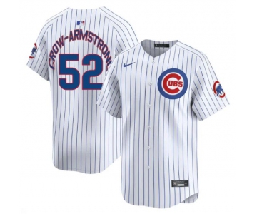 Men's Chicago Cubs #52 Pete Crow-Armstrong White Home Limited Stitched Baseball Jersey