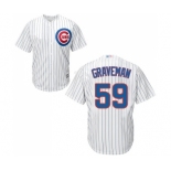 Men's Chicago Cubs #59 Kendall Graveman Replica White Home Cool Base Baseball Jersey Men's Chicago Cubs #59 Kendall Graveman Replica White Home Cool Base Baseball Jersey