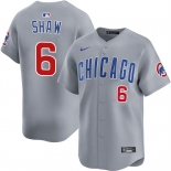 Men's Chicago Cubs #6 Matt Shaw Gray Limited Stitched Baseball Jersey