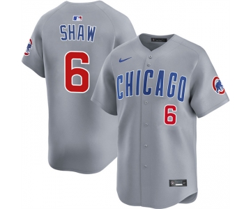 Men's Chicago Cubs #6 Matt Shaw Gray Limited Stitched Baseball Jersey